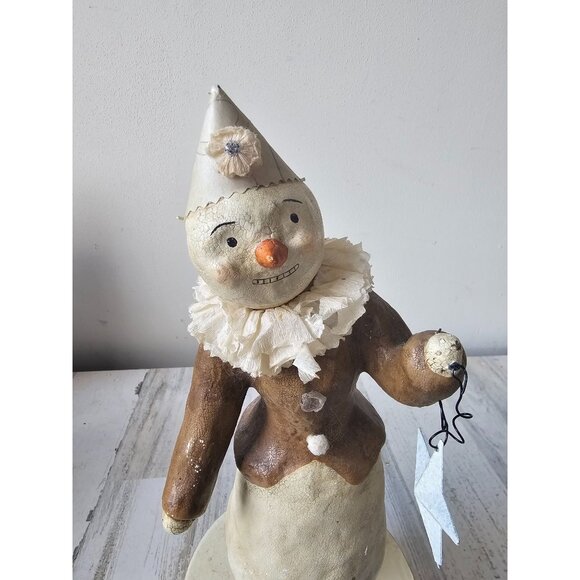 Nicole sayre snowman winter greetings star Xmas decor canister container box vin - Picture 2 of 12